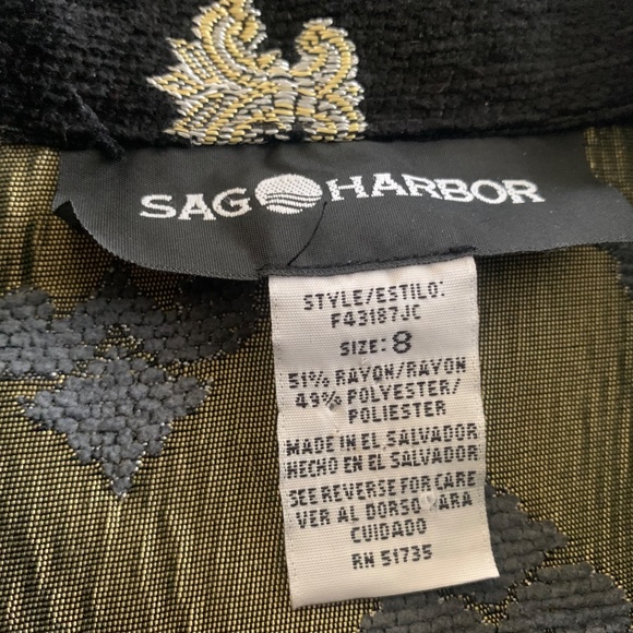 Vintage Womens Sag Harbor Tapestry Brocade Boho Blazer Jacket Colorful Sz 8 M - Picture 2 of 9